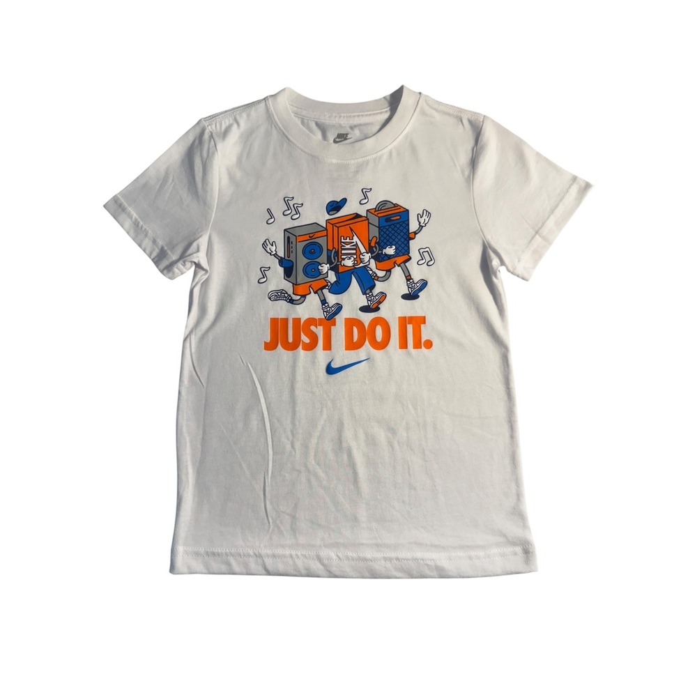 Nike Boys White Just Do It Shoebox Graphic T-Shirt Size 6‎ 86M842-001